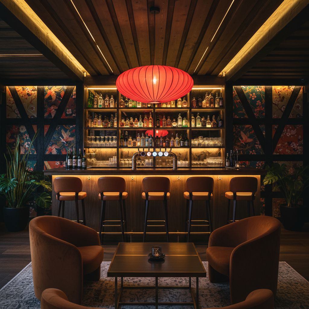 JURY Bar & Lounge — rote Laterne, warmes Licht