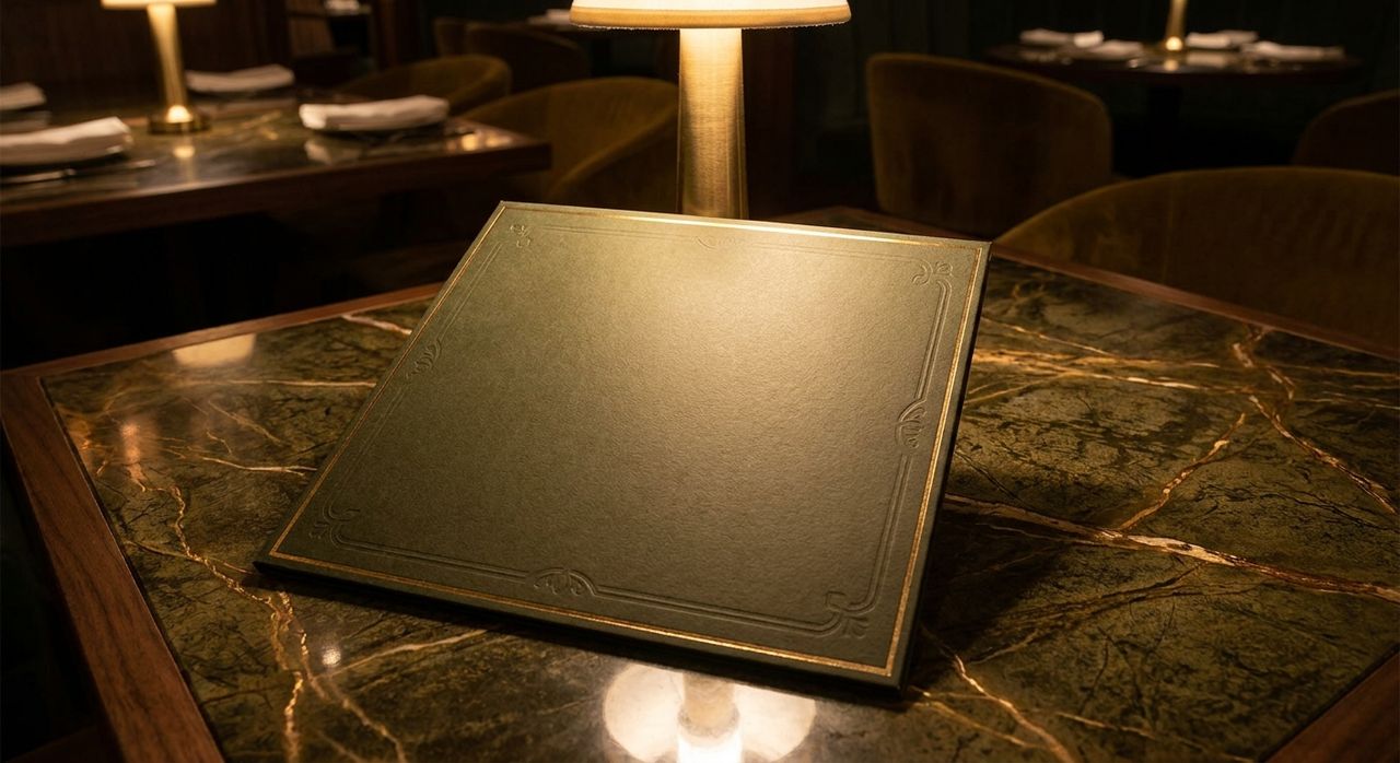 Eleganter JURY-Geschenkgutschein in Gold auf olivgrünem Grund
